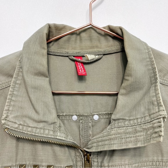 h&m | army utility jacket studded broken-in ipa beer patch 8 - Picture 9 of 12